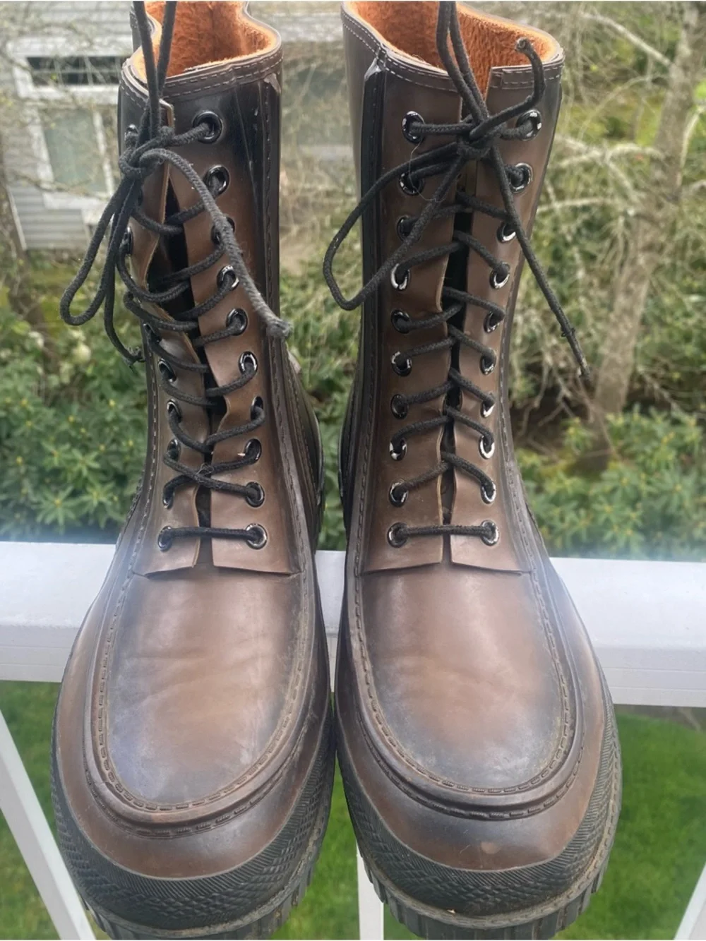 JB Vintage Mountain Man Rubber Work Boots w Steel Shanks Size 10